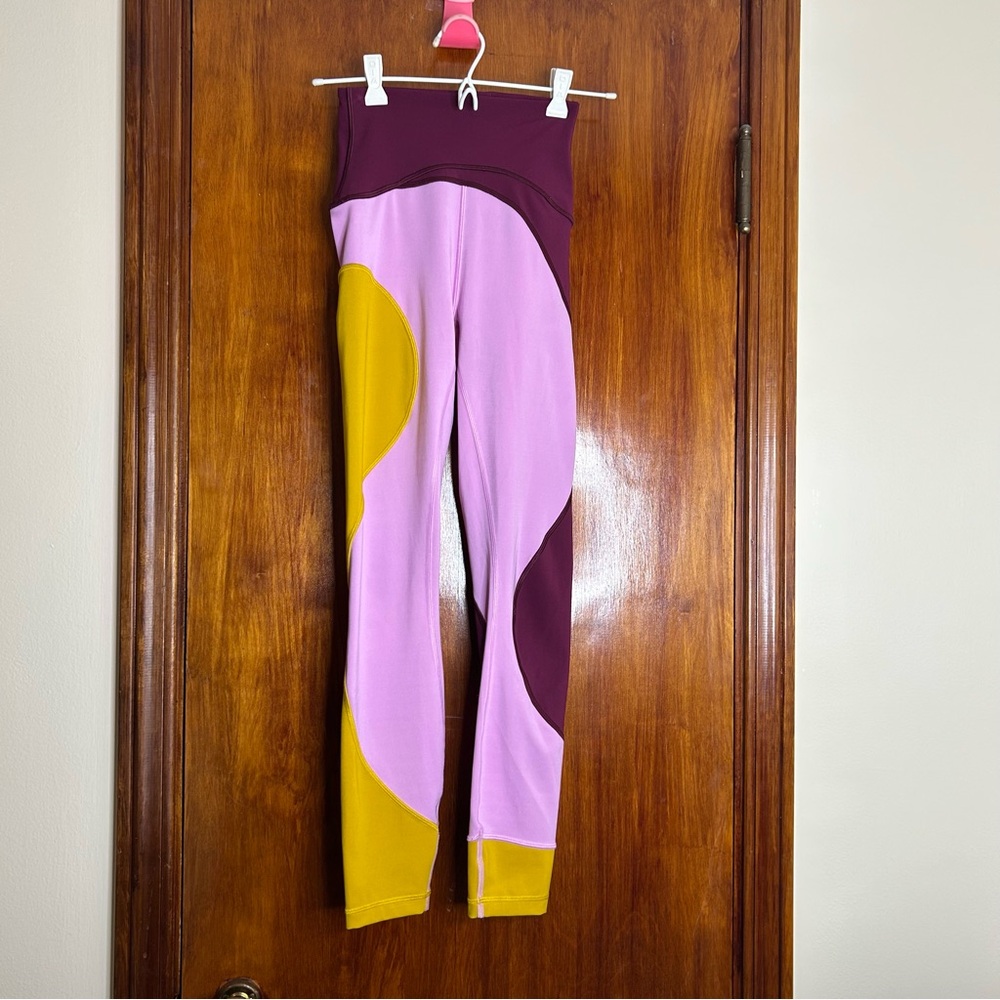 Lululemon x Raksanda Leggings Inner Expanse Tights Gold Purple Retro Wave Size 2 - Picture 2 of 9